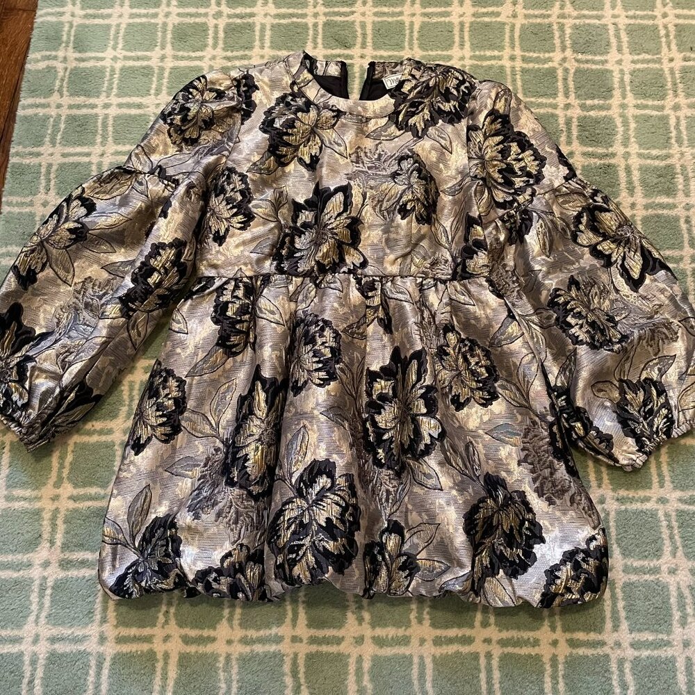 Mille metallic jaquard bubble hem dress S